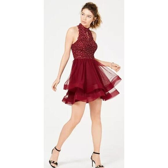 Fairy Whimsy Mini Dress Junior 5 Tulle Overlay Glam Prom Dainty Coquette Girly - Picture 1 of 13